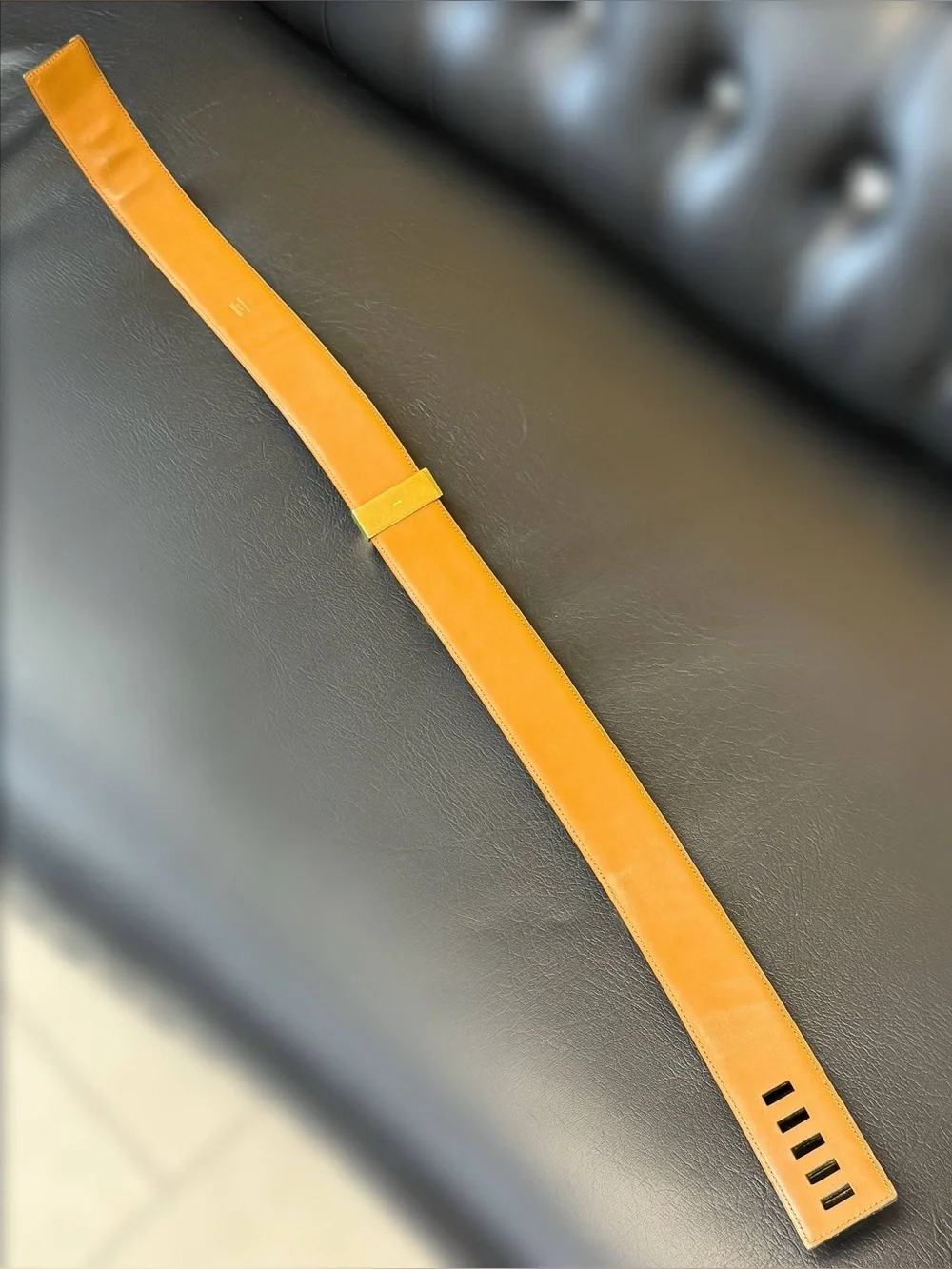 Vintage Hermès Medor Ebene brown CROC collier de chien crocodile belt